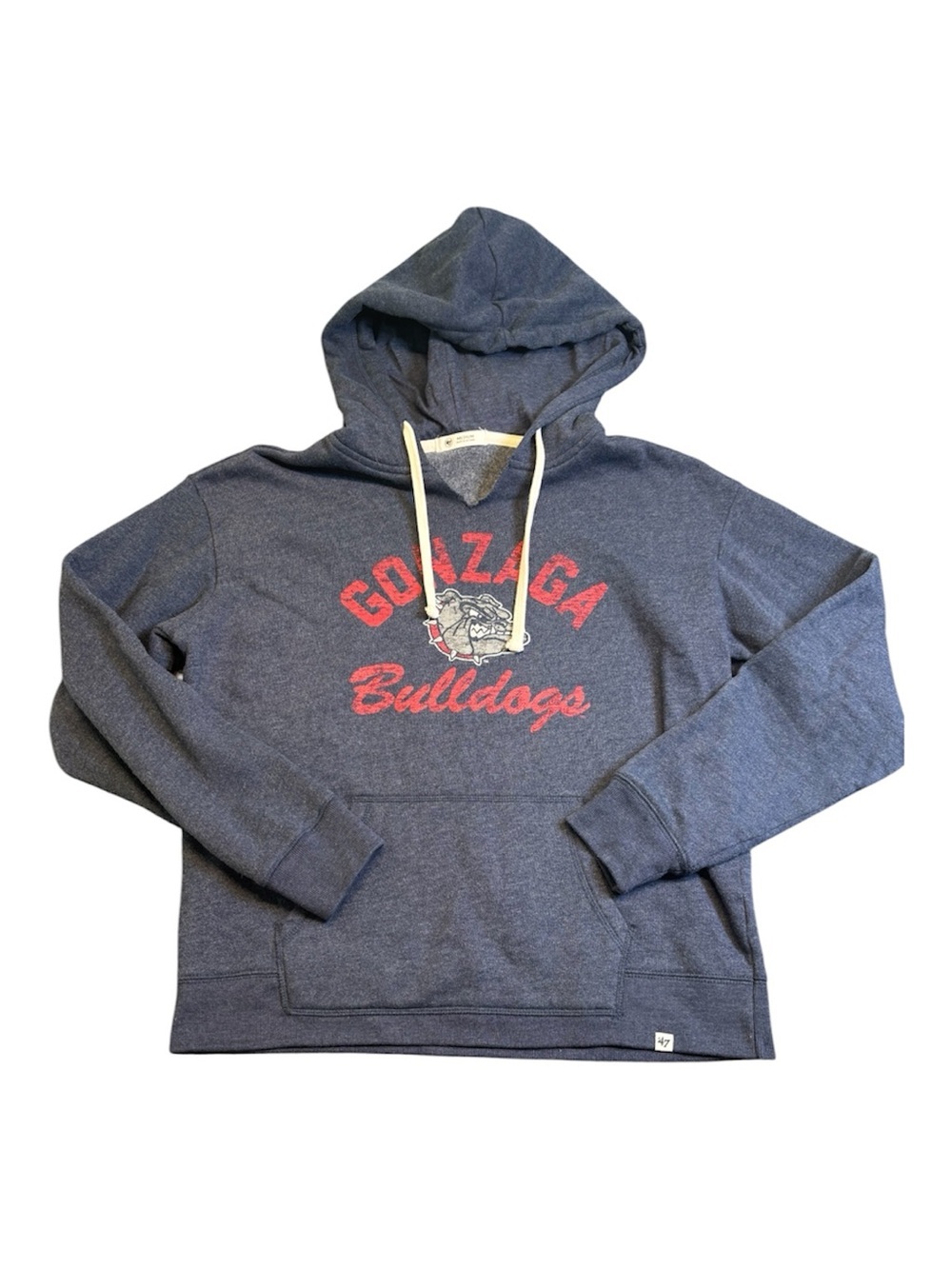 '47 Brand Gonzaga Bulldogs Vintage Hoodie Sweatshirt Medium Heather Navy EUC